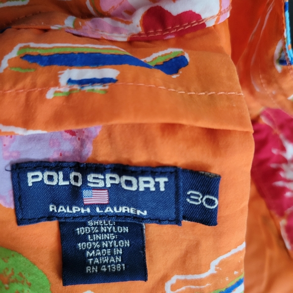Vtg Polo Ralph Lauren Sport Mens Swim Shorts Sz 30 Floral - Picture 8 of 8